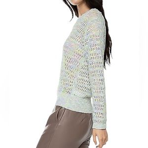 Black Tape Open-Stitch Green Blue Pullover Crew Neck Sweater Size S